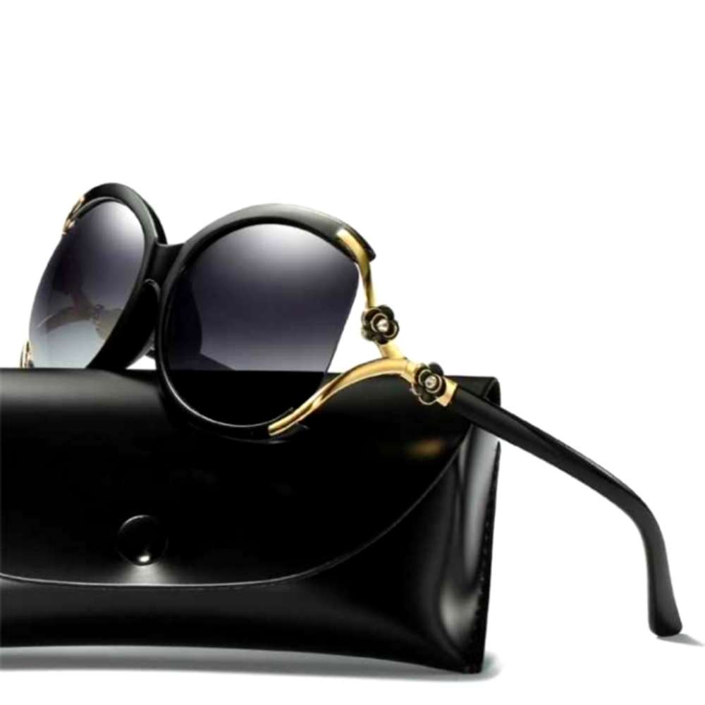 Square oversized sunglasses, black, pink, purple, red